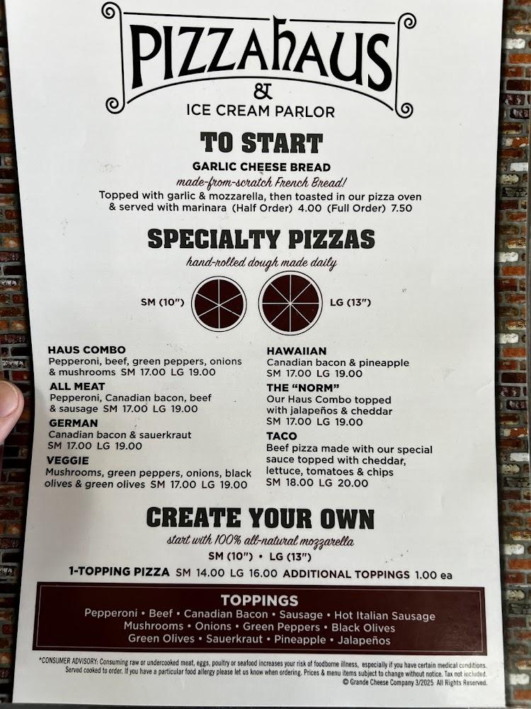 Pizza Haus Menu image 1